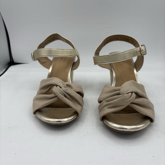 Clarks Sandals Womens Size 10 W Wide Margee Beth Espadrille Wedge Ankle Strap - Picture 5 of 10